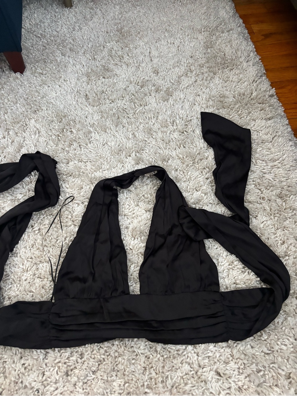 Signature Black Satin Halter Bandeau